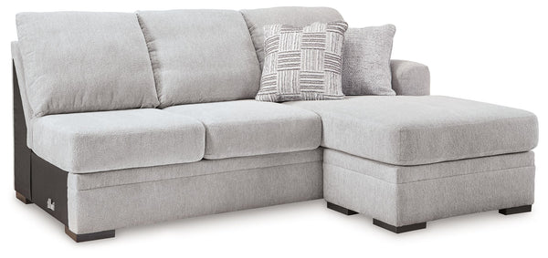 This right-arm facing sofa chaise is made with Next-Gen Nuvellaâ„¢ (polyester) fade-resistant, washable fabric. Pairs with other items in the series to make a sectional.<br><br><b>Additional Dimensions</b><br><ul><li>Arm height: 28-"</li><li>Seat depth: 4
