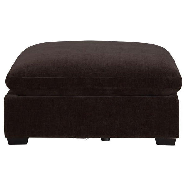  the ottoman delivers a streamlined motif with ultimate versatility. A classic layered design offers plush