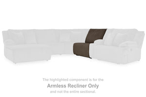 Top Tier - Chocolate - Armless Recliner