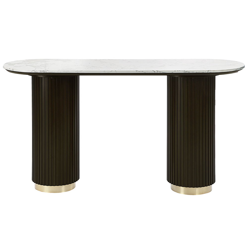 Elevate your living space with the Clayten table set, where modern design meets timeless elegance. Featuring luxurious marble tops and fixed table surfaces, each piece is accented with sleek metal trim for added sophistication. Perfect for contemporary ho