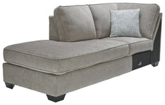 This left-arm facing corner chaise is made with polyester upholstery. Pairs with other items in the series to make a sectional.<br><br><b>Additional Dimensions</b><br><ul><li>20-" Toss Pillow: 0-"</li><li>Arm height: 26-"</li><li>Leg height: 3-"</li><li>M