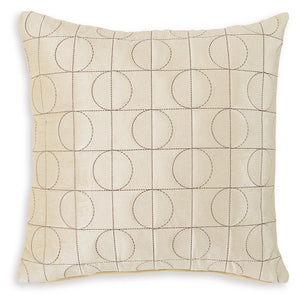 Looking to add a touch of luxury to a sofa or bed? This accent pillow brings touchable texture wherever you place it. The velvety-soft cover is embroidered with a chic geometric design, giving it an art deco-inspired flair. And with its versatile cream hu