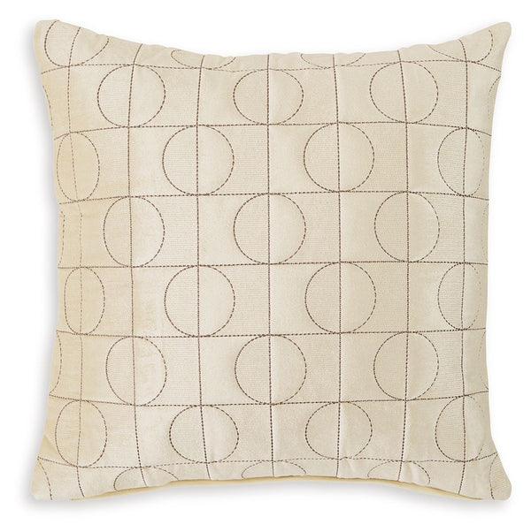 Looking to add a touch of luxury to a sofa or bed? This accent pillow brings touchable texture wherever you place it. The velvety-soft cover is embroidered with a chic geometric design, giving it an art deco-inspired flair. And with its versatile cream hu
