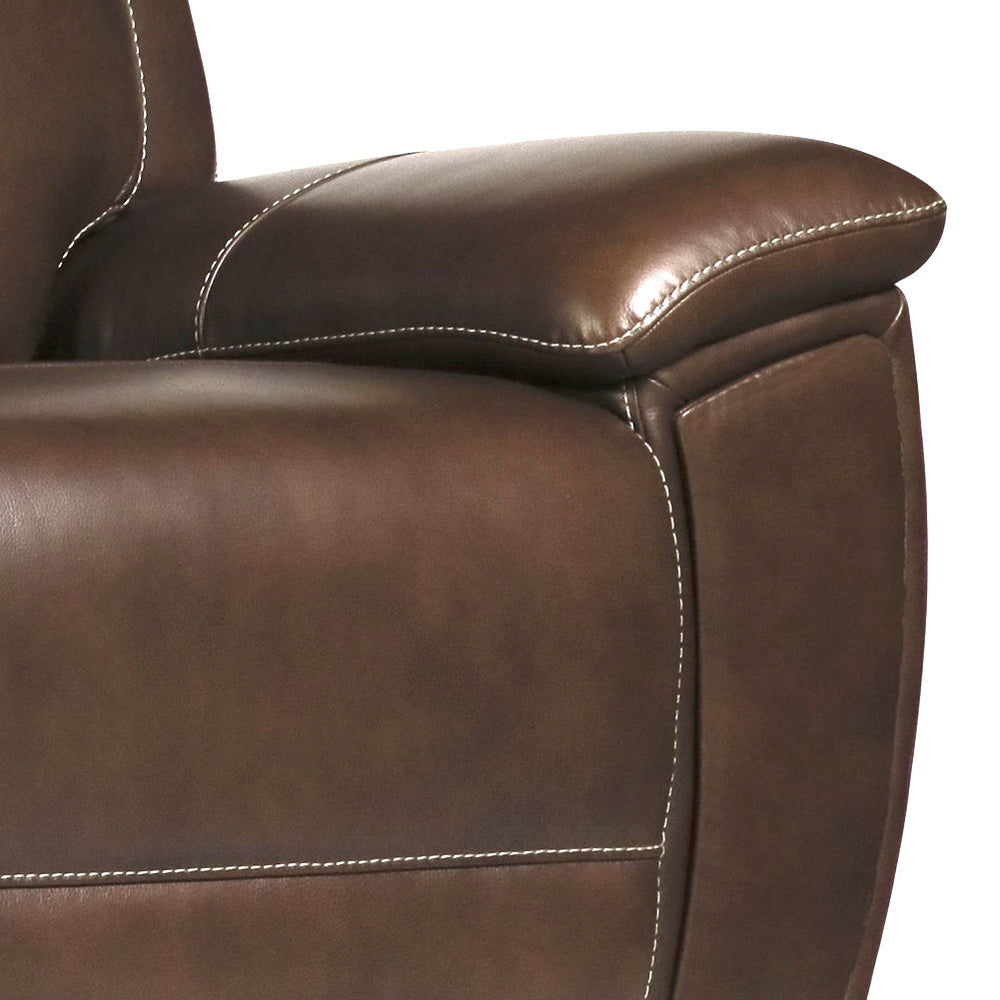 Elevate your living area with the Jameson Sofa Group-'s three piece set. Deep Hickory colored leather covers these Zero-Gravity pieces in a setting that comfortably seats six.<br/><br/><b>Product Features</b><ul><li>Covered in supple leather with custom m