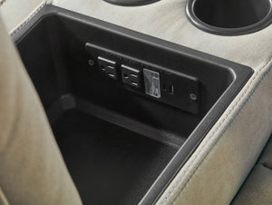 Caldwell - 7 Piece Modular Power Reclining Sectional With Power Adjustable Headrests - Tahoe Fog