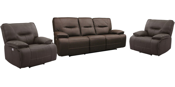 Spartacus - Power Reclining Sofa And 2 Recliners - Chocolate