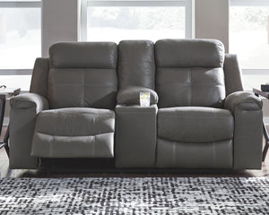 Jesolo - Dark Gray - DBL Rec Loveseat w/Console