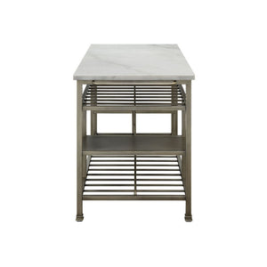 Lanzo - Kitchen Island - Marble & Antique Pewter
