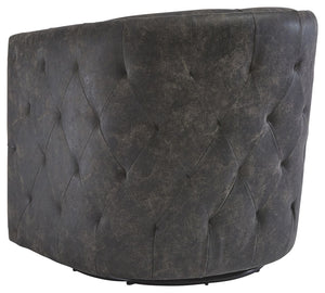 Brentlow - Distressed Black - Swivel Accent Chair