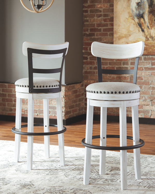 Valebeck - White - Tall UPH Swivel Barstool