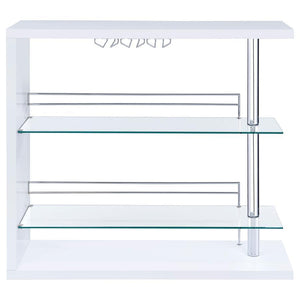 Prescott - Rectangular Home Bar Table - White High Gloss