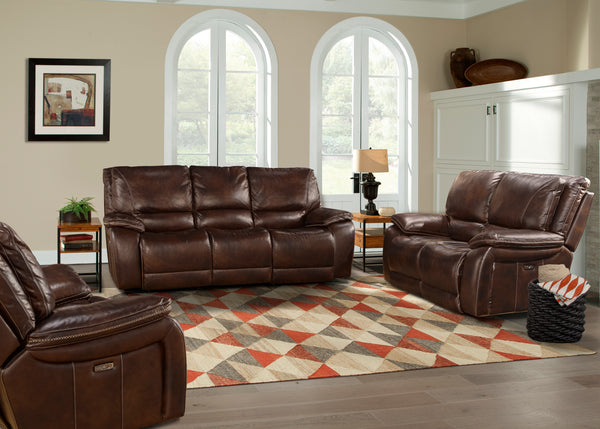 Vail - Burnt Sienna Power Reclining Sofa Loveseat and Recliner