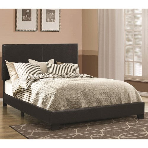 Dorian Black Upholstered Leatherette Full Bed