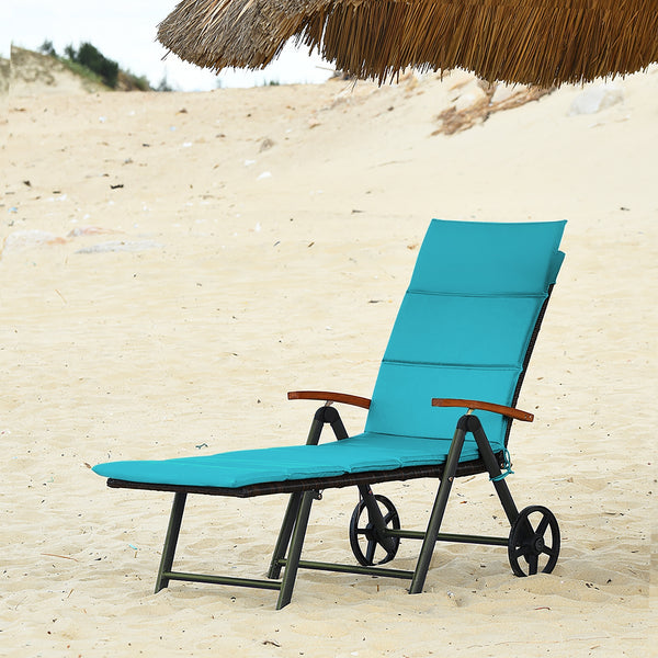 Sturdy aluminum construction holds up to 385 lbs<br>Ergonomic backrest with armrest fits your body curve to a better enjoyment<br>Soft non-woven cushion  provides a more comfortable relax<br>Environmentally friendly PE rattan  breathable and waterproof  s