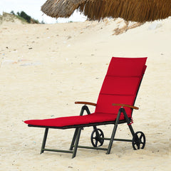 Sturdy aluminum construction holds up to 385 lbs<br>Ergonomic backrest with armrest fits your body curve to a better enjoyment<br>Soft non-woven cushion  provides a more comfortable relax<br>Environmentally friendly PE rattan  breathable and waterproof  s