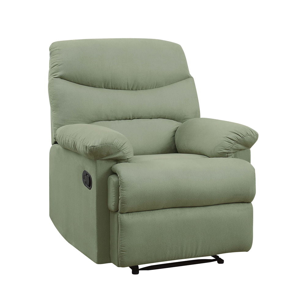 The lovely Arcadia recliner offers comfort, style and value for any home. A smooth microfiber seat cushion provides relaxation from seat to toe with an easy to reach external handle for operating the reclining mechanism.<br/><br/><b>Product Features</b><u