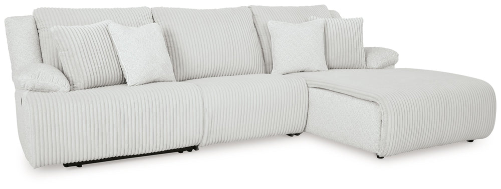 Experience unparalleled comfort with this reclining sectional sofa with chaise. Itâ€™s a stylish and invitingly soft lookâ€”made all the more appealing by cozy corduroy cushions that feel great and add a touch of texture. The neutral hue effortlessly blen