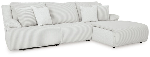 Experience unparalleled comfort with this reclining sectional sofa with chaise. Itâ€™s a stylish and invitingly soft lookâ€”made all the more appealing by cozy corduroy cushions that feel great and add a touch of texture. The neutral hue effortlessly blen