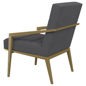 Kirra - Upholstered Metal Arm Accent Chair - Dark Gray