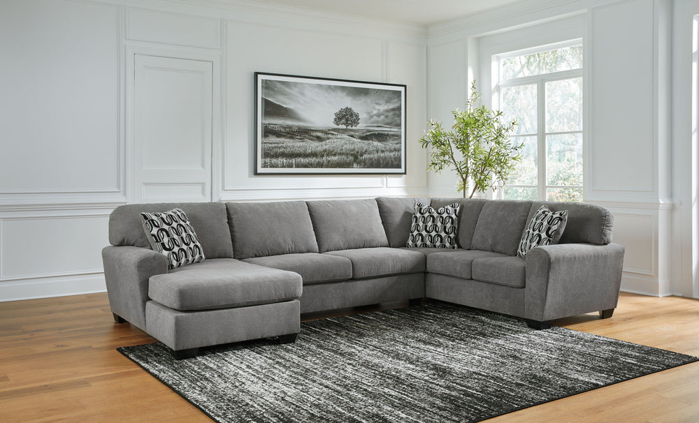 If youâ€™re going for comfort, why not really go for it? Made for easy, everyday living, this sectional with chaise effortlessly incorporates a relaxed sensibility into your home. Cushions with heavyweight upholstery and jumbo stitching are brimming with 