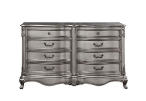  featuring intricate carvings that embody the period. The wingback headboard is a classic design is accented with crystal-l