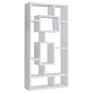 Put your most cherished memories on proud display. This bold bookcase features ten shelves of various sizes to show off your favorite keepsakes. With expert craftsmanship and high-quality materials, it provides safe, sturdy storage. Its cool, contemporary