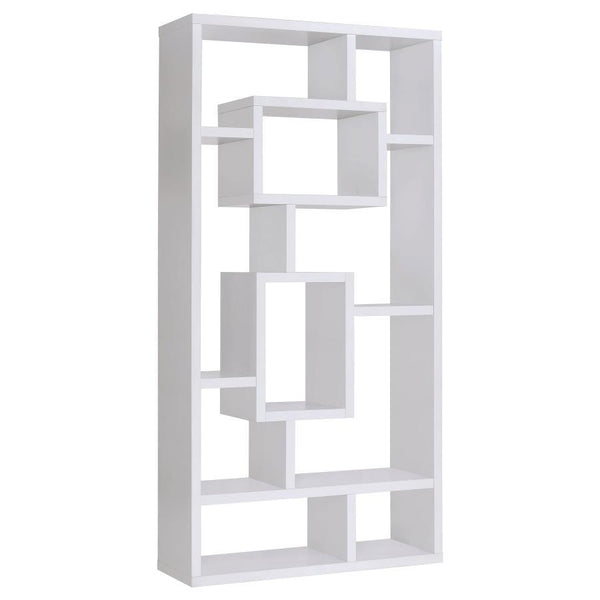 Put your most cherished memories on proud display. This bold bookcase features ten shelves of various sizes to show off your favorite keepsakes. With expert craftsmanship and high-quality materials, it provides safe, sturdy storage. Its cool, contemporary