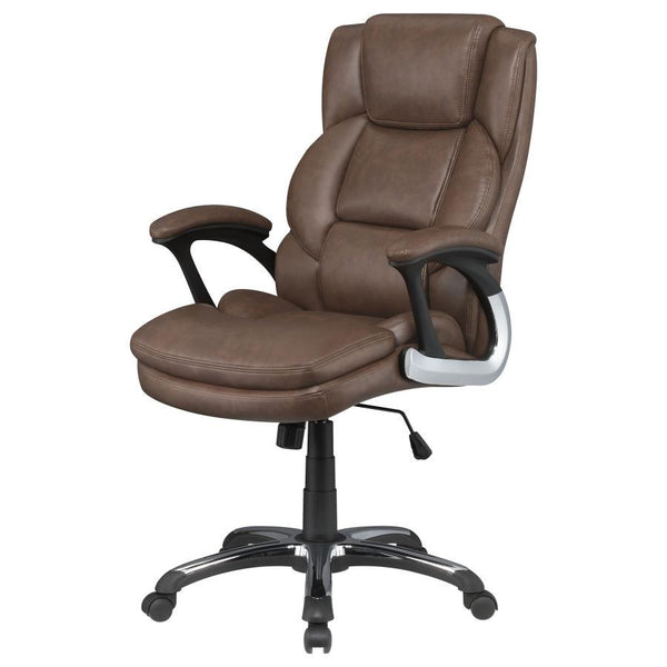  padded armrests. Get around the office easily with five chrome c