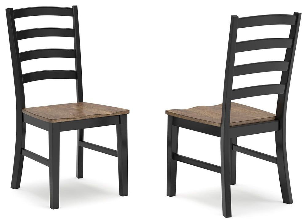 Raise the bar on modern farmhouse style with this dining side chair. Its casual good looks are accentuated with a handsome two-tone finish. A clean-lined silhouette with a modern ladderback design adds a fresh element, whether your style is vintage, count