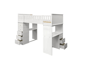  Twin Loft Bed Slat System Included (16 Slats) Not Reversible (RF Desk