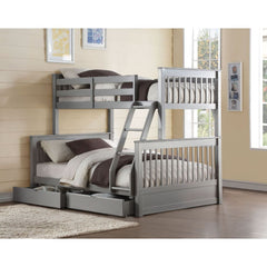 This Haley II collection offers classical bunk bed style. With featured storage drawers and French gray color finish bring a spring breeze into the house. This collection is definitely a good value of multi-functional bunk bed selection for children.<br/>