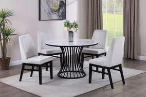  round table with a faux marble top that is both beautiful and easy to care for. The table-'s 