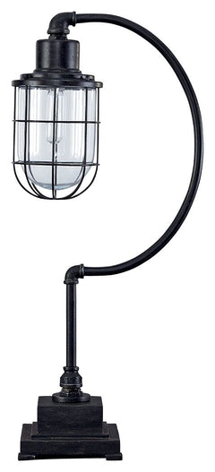 This metal desk lamp combines two of todayâ€™s hottest trends: a retro-inspired design and industrial-chic styling. Itâ€™s the very best of form and function, making for a job so well done.<br><br><b>Additional Dimensions</b><br><ul><li>Shade: 0-"</li><li