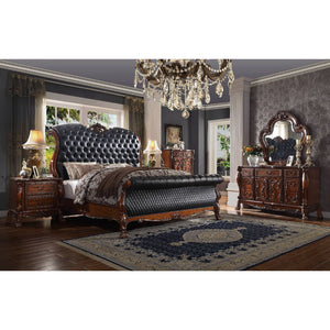 Dresden - Queen Bed - PU & Cherry Oak - 72"