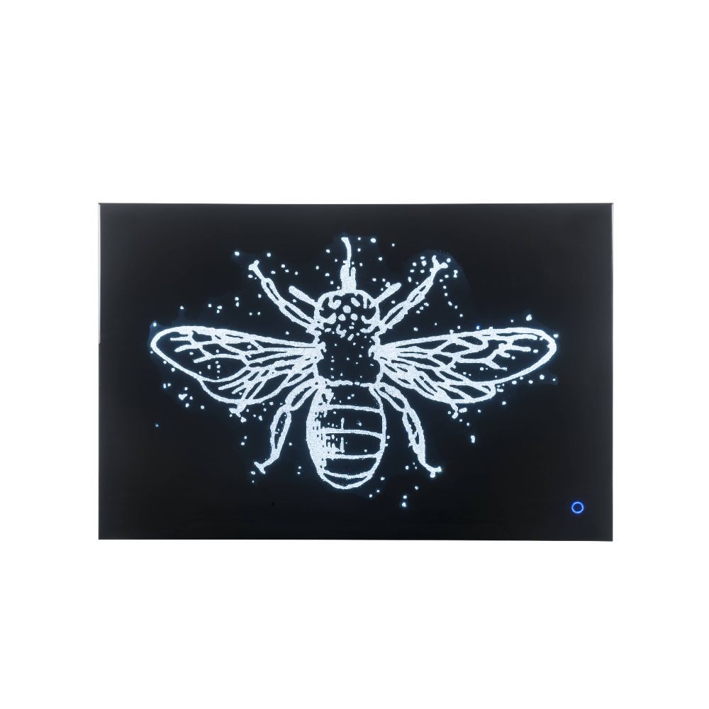 Wall art w/LED lights. Yeah, you heard that right. Step up the surroundings of your home with this incredible Vedris collection of inspiring art featuring LED touch lighting. The high-quality faux crystal butterfly pattern encased glass frame. At night, y