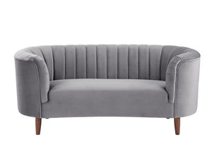 An ode to mid-century modern, the Millephri collection will help achieve this modern aesthetic. The pocket coil foam seating gives off the feel of sitting on a plush cloud. The pieces are upholstered in a gorgeous velvet fabric and feature deep channel tu