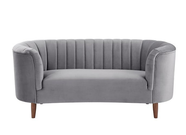 An ode to mid-century modern, the Millephri collection will help achieve this modern aesthetic. The pocket coil foam seating gives off the feel of sitting on a plush cloud. The pieces are upholstered in a gorgeous velvet fabric and feature deep channel tu