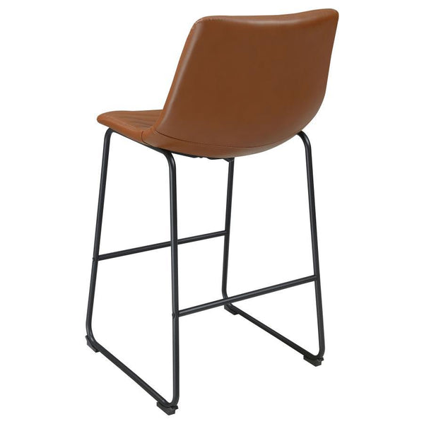 Zuni - Faux Leather Upholstered Bar Chair (Set of 2) - Saddle