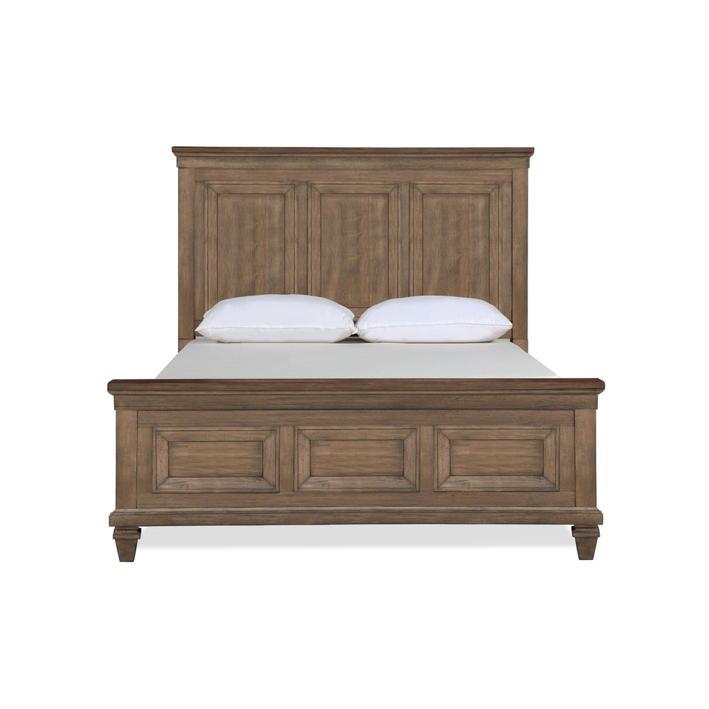 The Mariana Wood Panel Bed in Vintage Mocha is a stunning embodiment of timeless craftsmanship and elegant design. Built from solid Acacia wood, complemented by manufactured wood and Acacia veneers, this bed showcases the natural beauty and resilience of 