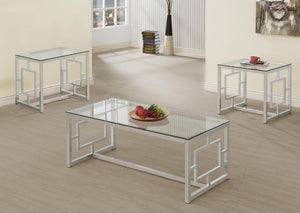 Merced - 3 Piece Rectangular Coffee And End Table Set - Nickel