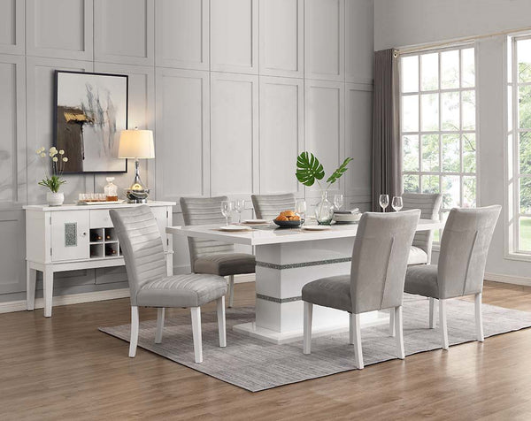  Faux Crystal Diamonds &White High Gloss Finish