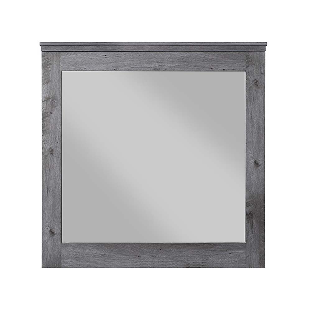 Mirror (3mm) Wooden Frame Shape: Square Orientation: Portrait/Landscape<br/><br/><b>Product Features</b><ul><li>Case: 1Pc/1Ctn</li><li>Finish: Rustic Gray Oak</li><li>Style: Rustic</li><li>Materials: Wood, Veneer, Composite Wood</li></ul><br/>