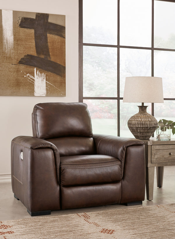  this power recliner stuns with a combination of soft