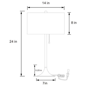  neutral appeal in any living area or bedroom. The lamp boasts a pull chain for easy