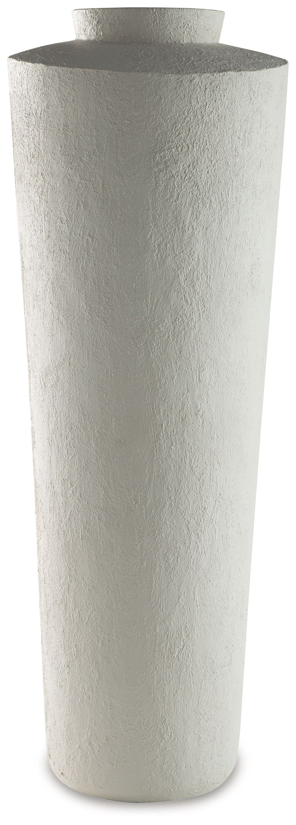 Simply chic. With its textured pattern and asymmetrical top, this cream-colored floor vase is a subtly stylish addition to your decor. Refresh the look by switching out your favorite faux floral arrangements from season to season.<br/><br/><b>Product Feat