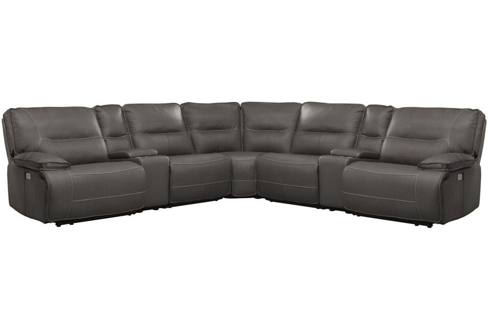 Even commercials are more tolerable when you-'re relaxing in the plush comfort of this six-piece sectional seating group. You-'ll love the luxury of its two power recliners on each end that feature power headrests. Between those, you-'ll find and armless 