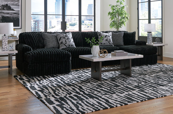 Midnight-Madness - Onyx - 3-Piece Sectional With Laf And Raf Corner Chaises