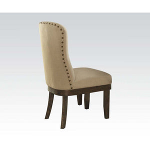 The Landon collection will help you create a sophisticated and distinctive dining area in your home. Made of solid hardwoods with distressed veneer, combines a bold table top finish with a trestle table stand. The Wingback chairs features gently curved ba