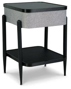 If you-'re a fan of sleek, space-saving design, this accent table will be music to your ears. In tune with your lifestyle, it features an integrated speaker that connects wirelessly to your favorite songs. Its glass top (with wireless charging and touch-b