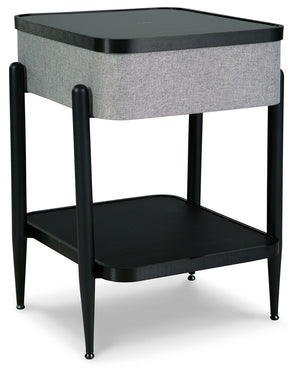 If you-'re a fan of sleek, space-saving design, this accent table will be music to your ears. In tune with your lifestyle, it features an integrated speaker that connects wirelessly to your favorite songs. Its glass top (with wireless charging and touch-b
